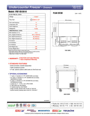 Turbo Air PUF-48-D4-N 48 1/4" W Undercounter Freezer w/ (2) Sections & (4) Drawers - Donut-Equipment.com
