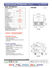 Turbo Air TUR-48SD-D4-N 48 1/4" W Undercounter Refrigerator w/ 2 Sections & 4 Drawers - Donut-Equipment.com