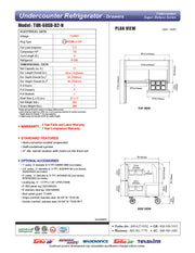 Turbo Air TUR-60SD-D2-N 60 1/4" W Undercounter Refrigerator w/ 2 Section, 1 Door & 2 Drawers - Donut-Equipment.com