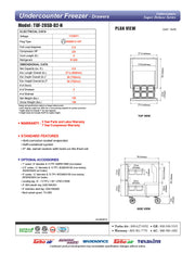 Turbo Air TUF-28SD-D2-N 27 1/2" W Undercounter Freezer w/ 1 Section & 2 Drawers - Donut-Equipment.com