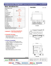 Turbo Air TUR-48SD-D4-FB-N 48 1/4" W Undercounter Refrigerator w/ 2 Sections, 4 Drawers & Front Breathing - Donut-Equipment.com