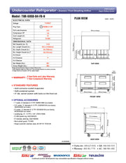 Turbo Air TUR-60SD-D4-FB-N 60 1/4" W Undercounter Refrigerator w/ 2 Sections, 4 Drawers & Front Breathing - Donut-Equipment.com