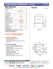 Turbo Air MUR-36L-N6 36 1/4" W Undercounter Refrigerator w/ 1 Section, 2 Solid Doors - Donut-Equipment.com