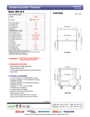 Turbo Air MUF-48-N 48 1/4" W Undercounter Freezer w/ 2 Sections & 2 Solid Doors - Donut-Equipment.com
