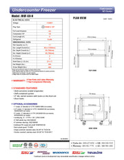 Turbo Air MUF-60-N 60 1/4" W Undercounter Freezer w/ 2 Sections & Solid Doors - Donut-Equipment.com
