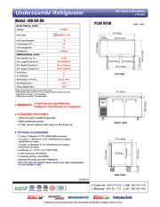 Turbo Air JUR-60-N6 J Series 60" Solid Door Undercounter Refrigerator w/ 2 Sections & Side Mounted Compressor - Donut-Equipment.com