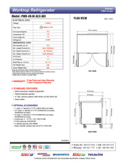 Turbo Air PWR-48-N 48 1/4" Worktop Refrigerator w/ (2) Sections, 2 Solid Doors - Donut-Equipment.com