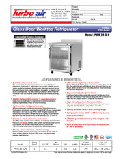 Turbo Air PWR-28-G-N 27 1/2" Worktop Refrigerator w/ (1) Section, 1 Glass Door - Donut-Equipment.com