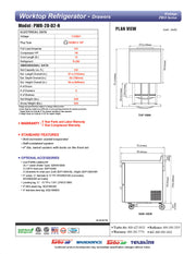 Turbo Air PWR-28-D2-N 27 1/2" Worktop Refrigerator w/ 1 Section, 2 Drawers - Donut-Equipment.com