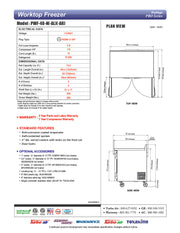 Turbo Air PWF-48-N 48 1/4" Worktop Freezer w/ 2 Sections, 2 Solid Doors - Donut-Equipment.com