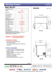 Turbo Air PWF-60-N 60 1/4" Worktop Freezer w/ (2) Sections, 2 Solid Doors - Donut-Equipment.com