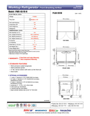 Turbo Air PWR-48-FB-N 48 1/4" Worktop Refrigerator w/ (2) Sections, 2 Solid Doors, Front Breathing - Donut-Equipment.com