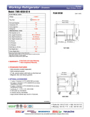 Turbo Air TWR-48SD-D2-N 48 1/4" Super Deluxe Worktop Refrigerator w/ (2) Sections, 2 Drawers & 1 Solid Door - Donut-Equipment.com