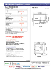 Turbo Air TWR-60SD-D2R-N 60 1/4" Super Deluxe Worktop Refrigerator w/ (2) Sections, 2 Drawers & 1 Solid Door - Donut-Equipment.com