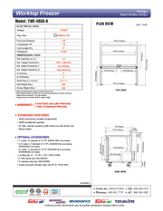 Turbo Air TWR-48SD-N 48 1/4" Super Deluxe Worktop Refrigerator w/ (2) Sections, 2 Solid Doors - Donut-Equipment.com