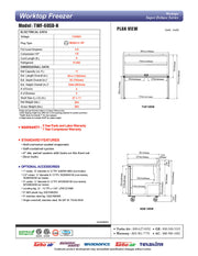 Turbo Air TWF-60SD-N 60 1/4" Super Deluxe Worktop Freezer w/ (2) Sections, 2 Solid Doors - Donut-Equipment.com