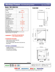 Turbo Air TWF-28SD-FB-N 27 1/2" Super Deluxe Worktop Freezer w/ (1) Section, 1 Solid Door, Front Breathing - Donut-Equipment.com