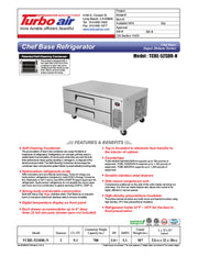 Turbo Air TCBE-52SDR-N 52 1/4" Super Deluxe Chef Base w/ (2) Drawers - 115v - Donut-Equipment.com