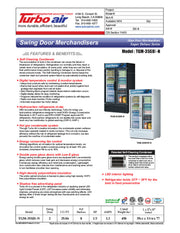 Turbo Air TGM-35SD-N 39 1/2" White Super Deluxe Glass Door Refrigerator – Two Swing Doors, LED Lighting, 115v - Donut-Equipment.com