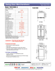 Turbo Air TGM-35SDH-N 39 1/2" White Super Deluxe Two Section Glass Door Merchandiser – (2) Left/Right Hinge Doors, 115v - Donut-Equipment.com