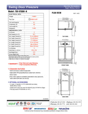 Turbo Air TGF-47SDH-N 51 1/8" White Super Deluxe Two Section Display Freezer w/ Swing Doors – Bottom Mount Compressor, LED Lighting, 115v - Donut-Equipment.com