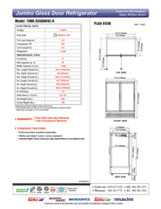 Turbo Air TJMR-55SDW-N 65 1/8" White Super Deluxe Two Section Glass Door Merchandiser – (2) Swing Doors, 115v - Donut-Equipment.com