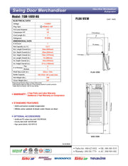 Turbo Air TGM-14RV-N6 24" Glass Door Merchandiser Refrigerator – One Section, Swing Door, LED Interior Lighting, 115v - Donut-Equipment.com