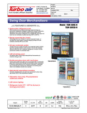 Turbo Air TGM-50RS-N 56" Two Section Glass Door Merchandiser - (2) Left/Right Hinge Doors, White, 115v - Donut-Equipment.com
