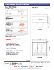 Turbo Air TGM-72RS-N 78" Series Three Section Glass Door Merchandiser - (3) Left/Right Hinge Doors, White, 115v - Donut-Equipment.com