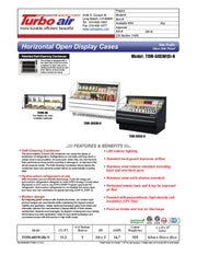 Turbo Air TOM-60SB-N 63" Slim Line Horizontal Open Air Cooler w/ (3) Levels – Black Exterior, 115v - Donut-Equipment.com