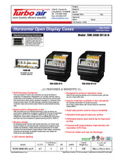 Turbo Air TOM-30SB-SP-N 28" Black Horizontal Refrigerated Open Curtain Merchandiser w/ Stainless Steel Interior – Slim Line, 115v - Donut-Equipment.com