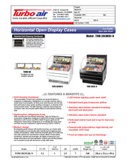Turbo Air TOM-30LB-N 28" Horizontal Open Air Cooler w/ (2) Levels – Low Profile, Black Exterior, 115v - Donut-Equipment.com