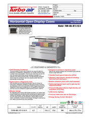 Turbo Air TOM-48L-UF-S-1S-N 46 3/4" Stainless Steel Low Profile Horizontal Open Air Cooler w/ (1) Level – Ultra Front Merchandiser, 115v - Donut-Equipment.com