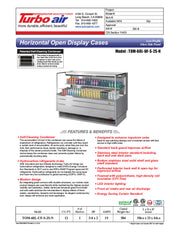 Turbo Air TOM-60L-UF-S-2S-N 58 3/4" Stainless Steel Low Profile Horizontal Open Air Cooler w/ (2) Levels – Ultra Front Merchandiser, 115v - Donut-Equipment.com