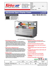 Turbo Air TOM-60L-UFD-W-2S-N 58 3/4" White Low Profile Horizontal Open Air Cooler w/ (2) Levels – Ultra Front Deluxe Merchandiser, 115v - Donut-Equipment.com