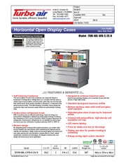 Turbo Air TOM-48L-UFD-S-2S-N 46 3/4" Stainless Steel Low Profile Horizontal Open Air Cooler w/ (2) Levels – Ultra Front Deluxe Merchandiser, 115v - Donut-Equipment.com