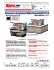 Turbo Air TOM-48L-UF-S-2SI-N 48" Stainless Steel Drop-In Refrigerated Open Display Case Merchandiser w/ (2) Levels, 115v - Donut-Equipment.com
