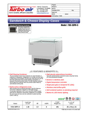 Turbo Air TOS-30PN-S 30" Stainless Steel Horizontal Open Display Merchandiser / Air Curtain Sandwich and Cheese Display Case – 1 Level, 115v - Donut-Equipment.com