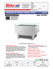 Turbo Air TOS-50PN-S 50" Stainless Steel Horizontal Open Display Merchandiser / Air Curtain Sandwich and Cheese Display Case – 1 Level, 115v - Donut-Equipment.com