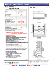 Turbo Air TOM-72DXB-N 69" Vertical Open Air Cooler w/ (5) Levels – Extra Deep, Black Exterior, 115v - Donut-Equipment.com