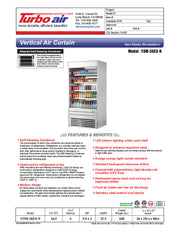 Turbo Air TOM-36ES-N 36" Stainless Steel Vertical Air Curtain Display Case w/ (5) Levels, 115v - Donut-Equipment.com