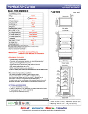 Turbo Air TOM-40SEW-N 39 7/8" White Narrow Depth Vertical Open Air Cooler / Air Curtain Display Case with (5) Levels, 115v - Donut-Equipment.com