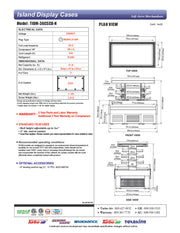 Turbo Air TIOM-36CSCB-N 84" Square Glass Island Open Air Merchandiser, 36 Cu. Ft., Self-Serve, Black, 220v - Donut-Equipment.com