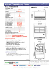 Turbo Air TCGB-48-B-N 48-1/2" Curved Glass Full-Service Refrigerated Bakery Display Case, 3 Levels, Black Exterior, 115v - Donut-Equipment.com