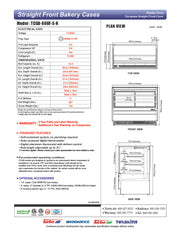 Turbo Air TCGB-60UF-S-N 60-1/2" Refrigerated Straight Glass Full-Service Bakery Display Case, 3 Levels, Stainless Steel Exterior, 115v - Donut-Equipment.com