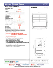 Turbo Air TBP60-54NN-B 59" Straight Glass Full-Service Bakery Display Case, 3 Levels, Black Exterior, 115v - Donut-Equipment.com