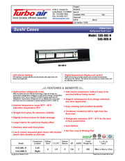 Turbo Air SAS-60L-N 60" Straight Glass Refrigerated Food/Sushi Case - Left Side Compressor - Donut-Equipment.com