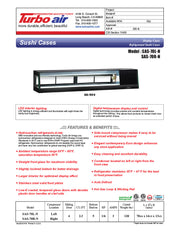 Turbo Air SAS-70L-N 70" Straight Glass Refrigerated Food/Sushi Case - Left Side Compressor - Donut-Equipment.com