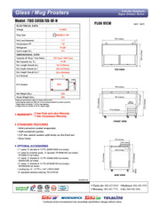 Turbo Air TBC-50SD-GF-N 50" 2-Section Glass Chiller – 140 Mug Capacity, Stainless Steel, 115v - Donut-Equipment.com
