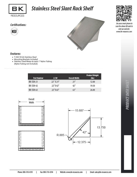 BK Resources 26" Right-Side Rinse Table Kit, 16-Gauge Stainless Steel - Donut-Equipment.com
